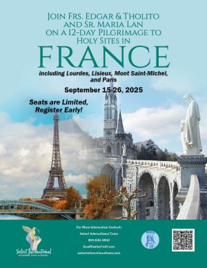 Pilgrimage to France with Frs. Edgar and Tholito and Sr. Maria Lan